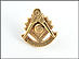 Masonic Blue Lodge Tie or Lapel Tack in 10K Yellow Gold THUMBNAIL