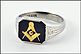 Masonic Blue Lodge Ring in 10K White Gold THUMBNAIL