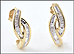Diamond J Hoop Earrings in 10K Yellow Gold THUMBNAIL