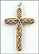 Cross Pendant in Sterling Silver and 14K Yellow Gold THUMBNAIL