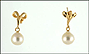 Pearl Dangle Earrings in 14K Yellow Gold THUMBNAIL