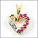 Ruby Heart Pendant in 10K Yellow Gold THUMBNAIL