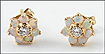 Opal Cluster Earrings in Yellow Gold THUMBNAIL