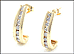 Diamond J Hoop Earrings in 14k Yellow Gold THUMBNAIL