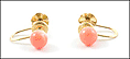Screwback Coral Earrings in 14k Yellow Gold THUMBNAIL
