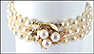 Three Strand Pearl Bracelet in 14K Yellow Gold THUMBNAIL