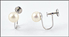 Pearl Screwback Earrings in 14K White Gold THUMBNAIL