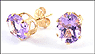 Amethyst Oval Earrings in 14K Yellow Gold THUMBNAIL