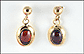 Garnet Dangle Earrings in 14K Yellow Gold THUMBNAIL