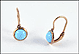 Synthetic Turquoise Earrings, 1930's in Rose Gold THUMBNAIL