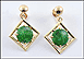Jadeite Screwback Earrings in 14K Yellow Gold THUMBNAIL