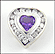 Amethyst and Diamond Heart Pendant in White Gold THUMBNAIL