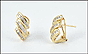 Diamond Omega Back Earrings in 14K Yellow Gold THUMBNAIL