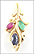 Ruby, Emerald and Sapphire Pendant in 10K Yellow Gold THUMBNAIL