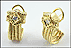 Aletto Omega Back Earrings in 14K Yellow Gold THUMBNAIL