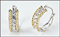 Cubic Zirconia Hoop Earrings in 14K Two-Tone Gold THUMBNAIL