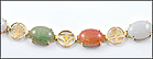 Multi-Colored Jadeite Bracelet in 14K Yellow Gold THUMBNAIL
