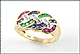 Ruby, Emerald, Diamond and Sapphire Ring in 14K Yellow Gold THUMBNAIL