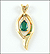 Green Tourmaline Pendant in 14K Yellow Gold THUMBNAIL