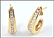Diamond J Hoop Earrings in 14K Yellow Gold THUMBNAIL