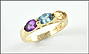Amethyst, Topaz and Citrine Ring in 14K Yellow Gold THUMBNAIL