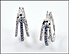 Diamond Hoop Earrings, Blue and White in 10K White Gold THUMBNAIL