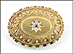 Vintage Sapphire and Diamond Pin in 15K Yellow Gold THUMBNAIL