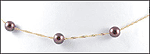 Chocolate Pearl Station Necklace in 14K Yellow Gold THUMBNAIL