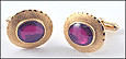 Lab Created Stone Cufflinks in 14K Yellow Gold THUMBNAIL