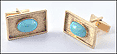 Turquoise Cufflinks in Yellow Gold THUMBNAIL