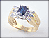 Blue and White Sapphire Ring in 14K Yellow Gold THUMBNAIL
