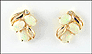 Opal Cluster Earrings in Yellow Gold THUMBNAIL