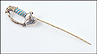 Enamel Sabre Stickpin in Yellow Gold THUMBNAIL
