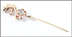 Lizard Stickpin with Aquamarine in 14K Yellow Gold THUMBNAIL