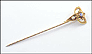 Vintage 1890's Sapphire Stickpin in 14K Yellow Gold THUMBNAIL