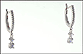 Diamond Hoop Dangle Earrings in 14K White Gold THUMBNAIL