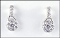 Diamond Cluster Dangle Earrings in 14K White Gold THUMBNAIL