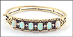 Opal Bangle Bracelet in 14K Yellow Gold THUMBNAIL