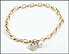 Charm Bracelet with Pearl and Diamond Heart in 14K Yellow Gold THUMBNAIL