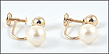 Non-Pierced Pearl Dangle Earrings in 14K Yellow Gold THUMBNAIL