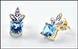 Blue Topaz Earrings in 10K Yellow Gold THUMBNAIL