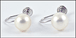 Non-Pierced Pearl Earrings in 14K White Gold THUMBNAIL