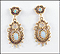 Opal Dangle Earrings, 1960's in 14K Yellow Gold THUMBNAIL
