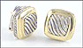 David Yurman Two-Tone Carved Cable Albion Earrings in 14K Yellow Gold and Sterling Silver THUMBNAIL
