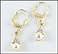 Pearl Dangle Earrings in 14K Yellow Gold THUMBNAIL