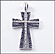 Black & White Cross Pendant in 10K White Gold THUMBNAIL