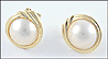 Mabe' Pearl Omega Back Earrings in 14K Yellow Gold THUMBNAIL