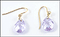 Light Purple Briolette Cubic Zirconia Earrings in 14K Yellow Gold THUMBNAIL