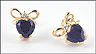 Onyx Heart Stud Earrings in Yellow Gold THUMBNAIL