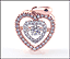 Heart Pendant with Floating Diamond in 10K Rose Gold THUMBNAIL